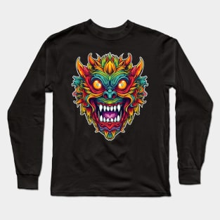 Horror Japanese dragon art Long Sleeve T-Shirt